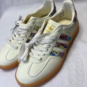 Adidas Gazelle Cream Sneakers with Multicolor Accents